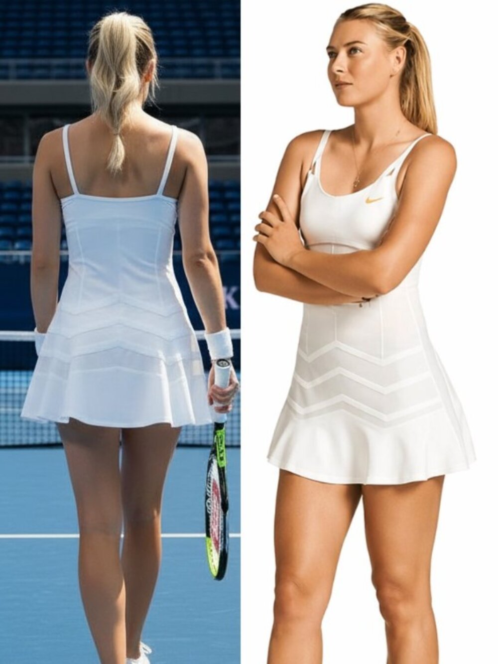 Nwt Nike Maria Sharapova White Tennis Dress w/ Bra M Medium